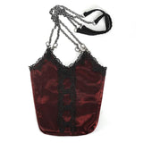 'Mystic Misfit' Gothic Shoulder Bag With Chain (Red)