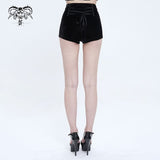'Living On' Gothic Velvet High Waisted Shorts
