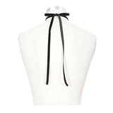 'Wednesday' Gothic Lace Bow Tie (Coal)
