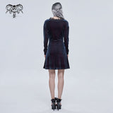 'Lauren' Velvet Gothic Lace Belted Dress