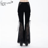 'Sparkle Witch' Side Laced Up Velvet Flared Gothic Pants