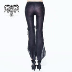 Summer Daily Wearing Paisley Dark Fringe Sexy Women Ninth Bell Bottoms Pants