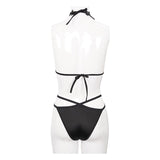 Sst010 Gothic Lace Halter Bikini Swimsuit Suit