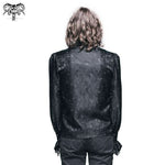 Paisley Jacquard Shining Black Rose Lace Cuff Gothic Men Shirts With Bow Tie