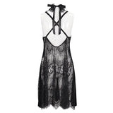 Seductress' Gothic Velvet Halterneck Lingerie
