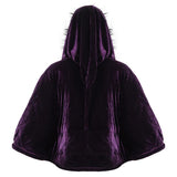 'Sweet Oblivion' Gothic Cape With Fur Lined Hood (Purple)