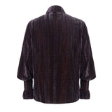 Black And Red Flocking Lantern Sleeve Gothic Loose Version Men Velvet Shirts