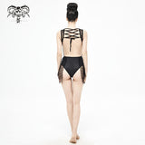 Sst001 Gothic Lace Stitching One Piece Swimsuit