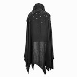 Gothic Noble Count Darkness High Neck Cotton And Linen Tattered Cloak