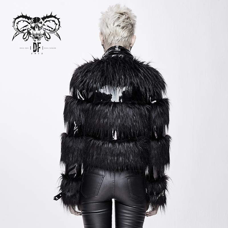 Devil Fashion New Style Punk Fur Short Cotton Jacket For Women