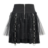 'Glum and Done' Gothic Skirt With Chain