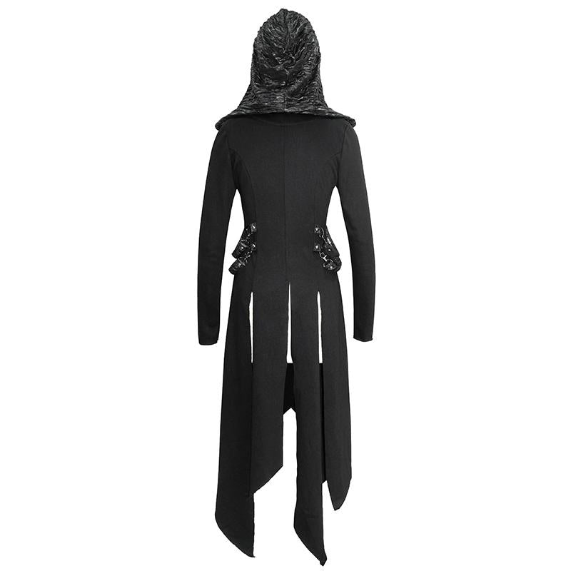 Women Winter Fur Slim Punk Fleece Hooded Long Coat With Loops