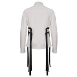 'Thisbe' Punk Long Sleeve Shirt With Nylon Straps (Chalk)
