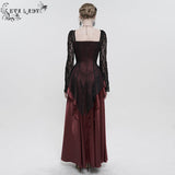 'Queen of Nile' Gothic Satin Lace Dress (Red)