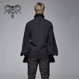 Everyday Summer Gothic Embroidered Long Sleeves Chiffon Men Shirts With Necktie