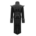 Gothic Palace Chinese Frog Floral Men Velvet Coat With Slit