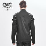 Cyberpunk Darkness Raglan Long Sleeve Men Shirts With Leather Loops