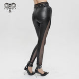 'Perfect Blue' Punk Mesh and Faux Leather Trousers