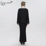 'Eldritch Terrors' Gothic Bat Sleeves Fishtail Dress