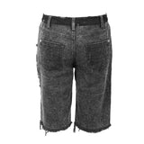 Decadence Summer Punk Rock Men Nailed Ragged Shorts