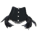 Gothic Party Accessory Sexy Women Feather Velveteen Black High Collar