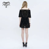 'Vampiric Presence' Gothic Printed Mini Dress
