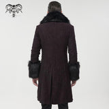 'Master Of Death' Gothic Fur Collar Coat (Wine)