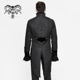 Bird Shaped Patchwork Black Zipper Up Gothic Men Jacket