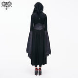 Gothic Pointed Hat Velveteen Floral Lady Tunic Voluminous Skirt Coats