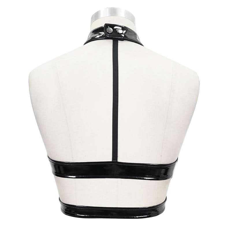 Tt154 Punk Patent Leather Sexy Tube Top