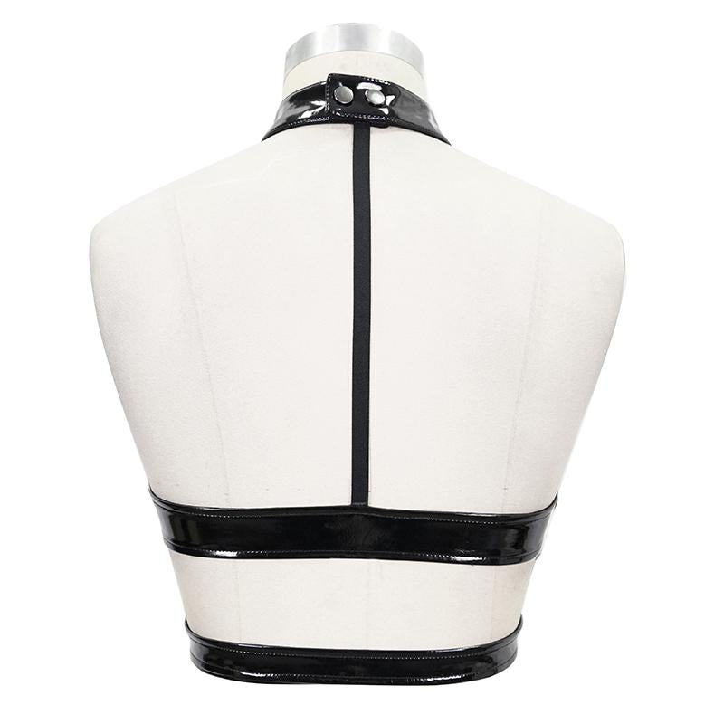 Tt154 Punk Patent Leather Sexy Tube Top