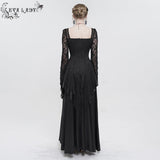 'Queen of Nile' Gothic Satin Lace Dress (Black)
