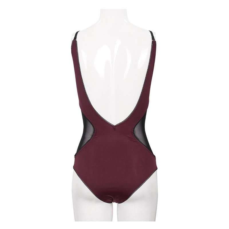 Sst015 Chest Hand Cranked Gothic One Piece Swimsuit
