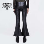 Autumn And Winter Street Wear Elegant Punk Women Flared Leather Pants