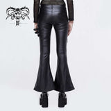 Autumn And Winter Street Wear Elegant Punk Women Flared Leather Pants