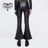 Autumn And Winter Street Wear Elegant Punk Women Flared Leather Pants