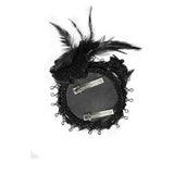 Gothic Cosplay Women Cross Crown Headwear With Feather