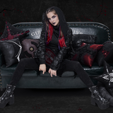 'Twisted' Gothic Cross-shaped Pillow (Ink)