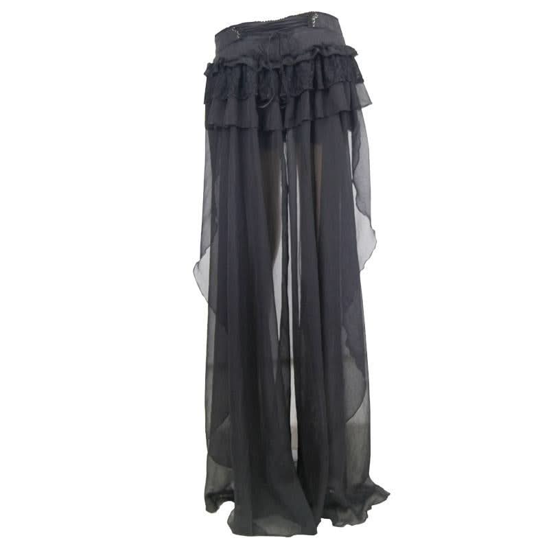 Summer Party Costume Gothic Jacquard Shorts With Chiffon Backswing