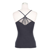 Everyday Wearing Summer Spider Web Bat Wings Stretchy Cotton Punk Women Vest