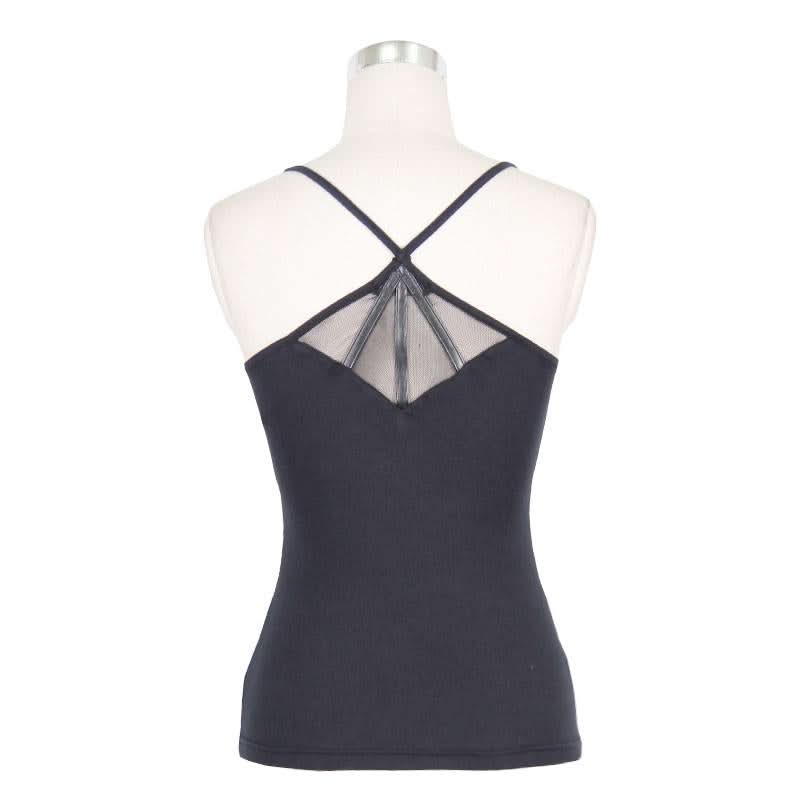 Everyday Wearing Summer Spider Web Bat Wings Stretchy Cotton Punk Women Vest