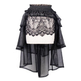 Gothic Elastic Waist Organza Swing Multi Layer Lace Sexy Ladies Puffy Half Skirt