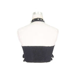 Daily Life Summer Strapless Sexy Girls Punk Cotton Mini Vest With Chocker