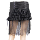 Fringed Lace Jacquard Sexy Ladies Summer Pleated Short Skirts