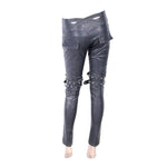 Daily Life Winter False Boots Black And Silver Women Hand Rubbed Leather Pants