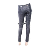 Daily Life Winter False Boots Black And Silver Women Hand Rubbed Leather Pants