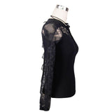 Daily Life Gothic Pattern Lace Sleeves Tied With Rope Sexy Women T Shirts