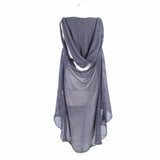 Spring And Autumn Daily Life Woolen Hooded Punk Women Black Cape