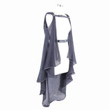 Spring And Autumn Daily Life Woolen Hooded Punk Women Black Cape