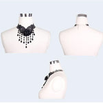 Devil Fashion Accessory Sexy Ladies Gothic Rose Beads Pendant Lace Necklace